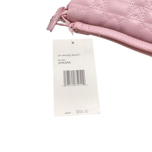 Betsey Johnson Zip Around Wallet Pink Hearts 6.5" X 4" Valentines Barbiecore NEW - Picture 7 of 7